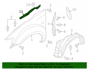 Wing seal hood-wing right Mitsubishi Outlander 16-21 rest