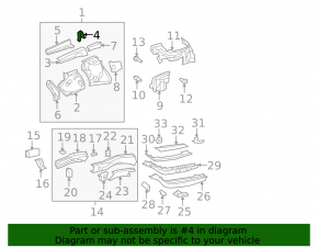 Right fender apron inner panel bracket for Toyota Highlander 2013