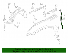 Left door-wing seal for Infiniti QX50 19-24