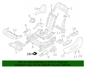 Black front right passenger seat runner cover for Subaru Forester 25-26
