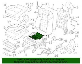 Driver's seat runner, left, Subaru Forester 19-21 SK, without frame, electric