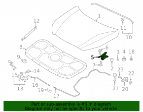 Right hood hinge for Hyundai Palisade 20-25