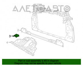 Radiator support lower left Jeep Renegade 15-21 with bracket, rubber + metal