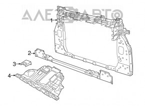 Radiator support lower left Jeep Renegade 15-21 with bracket, rubber + metal