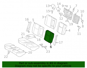 Rear seat back, 2nd row, left, Toyota Prius 30 10-15, gray velour, dry-cleanable, dented