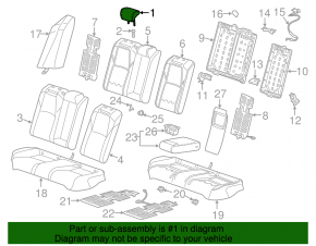 Headrest rear left Honda Accord 18-22 cloth black, for dry cleaning