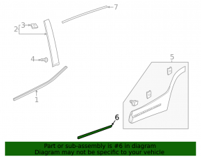 Door trim lower rear left GMC Terrain 18-