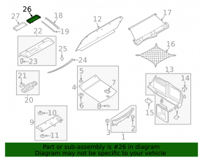 Rear shelf panel with speaker right Audi A4 B8 08-16 black