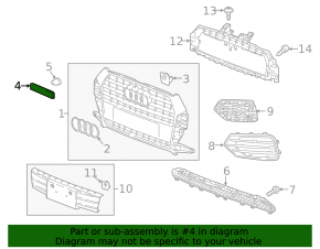 Emblem inscription Quattro radiator grill grill Audi Q3 8U 16-18