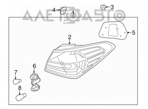 Light outer wing left Kia Forte 4d 14-16 dorest halogen