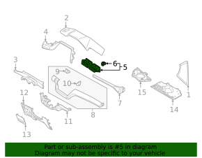 Front panel air duct deflector central Hyundai Ioniq 20-22