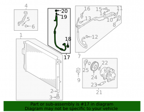 Air conditioning tube condenser-compressor Kia Sorento 19-20 3.3