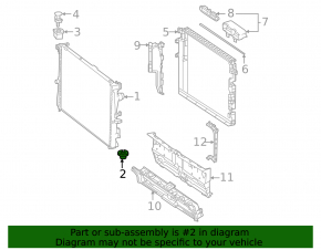 Radiator support lower left Mercedes W167 GLE 350 450 20-23 rubber