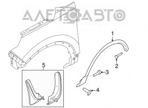Front right wing arch trim Ford Explorer 11-15 prerest