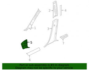 Left side sill trim under the dashboard for Mazda3 03-09 HB