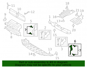 Lower left radiator deflector for Ford Escape MK3 13-16 2.0T