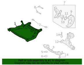 Front subframe Mazda CX-7 06-09 rusty