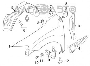 Front right wing Nissan Murano z51 09-14