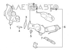 Intake pipe with catalytic converter Ford Edge 15-18 2.0T broken stud