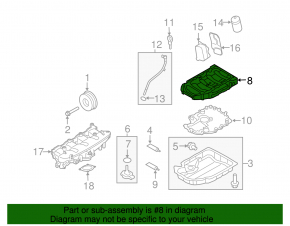 Engine half pan Audi A4 B8 08-16 2.0T