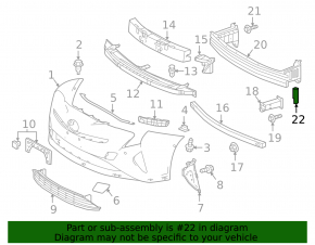 Upper reinforcement trim front bumper left Toyota Prius 50 Prime 16-22