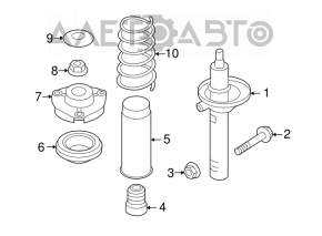 Front left spring for VW Tiguan 09-17