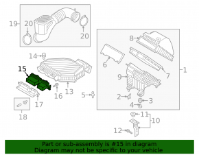Air intake Hyundai Tucson 16-21 middle part