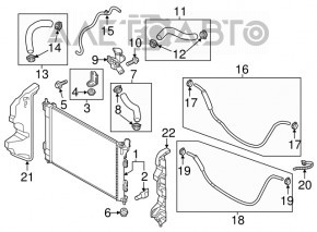 Radiator deflector left Kia Soul 14-16