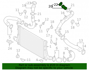 Left fifth intercooler pipe for VW Atlas 24-25 2.0T, rubber