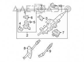 Steering column Toyota Sequoia 08-16
