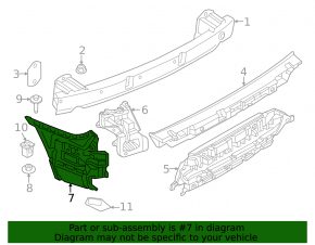 Rear bumper mount, left outer, BMW 7 G70 23-26 M sport
