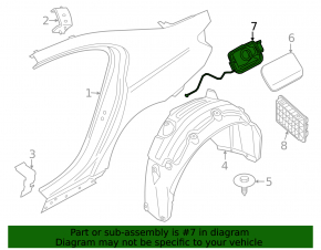 Fuel filler flap assembly with housing BMW 5 G30 17-23 with actuator