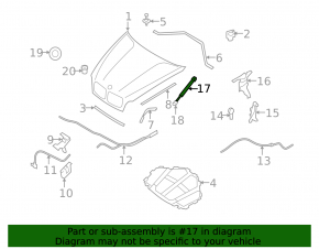 Left hood shock absorber BMW X5 X6 E70 E71 07-13