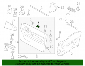 Clips for sealing glass of the front left door of Mini Cooper Countryman R60 10-16 internal, set of 5 pcs.