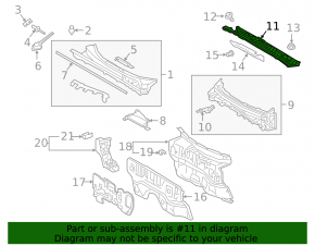 Wiper pan metal Toyota Venza 21-