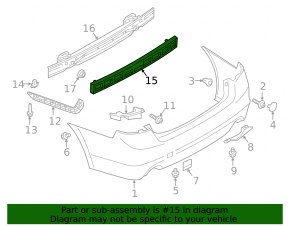 Rear Bumper Absorber Subaru Legacy 18-19 rest