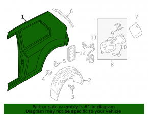 Quarter wing rear right VW Golf 15-17 5d