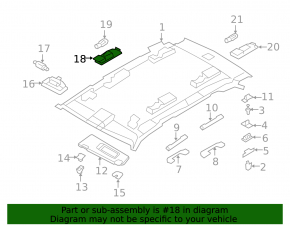 Ceiling light left BMW X5 E70 07-13 light beige, for panorama