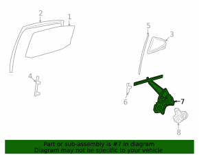 Window lift mechanism rear right Lexus LS460 LS600h 07-12