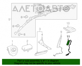 Lexus RX350 RX450h 16-22 rear right seat airbag