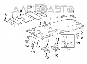 Front left ceiling handle for Toyota Prius 30 10-15 gray