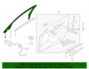 Front right door frame Infiniti Q50 18-20