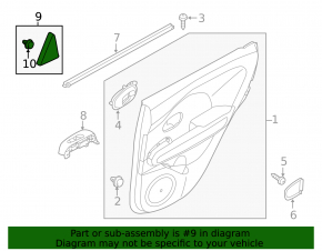 Door trim inner rear right Kia Soul 14-19