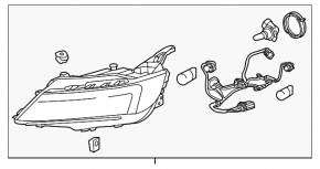 Headlight front right naked Chevrolet Impala 14-20 halogen