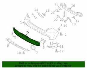 Kia Soul 2017-2019 bare rear bumper, lower part