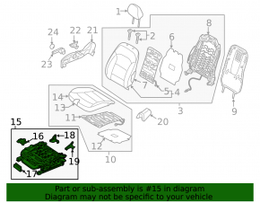 Left passenger seat runner Hyundai Ioniq 17-19 mechanical, without frame
