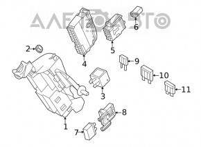 Fuse box bracket under the dashboard Audi A4 B9 17-