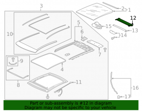 Sunroof curtain Audi A3 8V 15-20 4d, 5d, black
