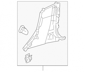 Center pillar trim lower left Mercedes W213 E 17-23 black