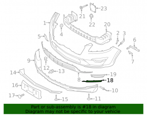 Front bumper cover for radar cruise control for Lincoln MKC 19-19